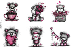 Teddy Bear Valentine Clipart Bundle - CraftNest - Digital Crafting and Art