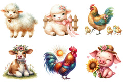 Cute Farm Animal Clipart Bundle - CraftNest - Digital Crafting and Art