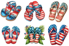 4th of July Flip Flops Clipart Bundle - CraftNest - Digital Crafting and Art