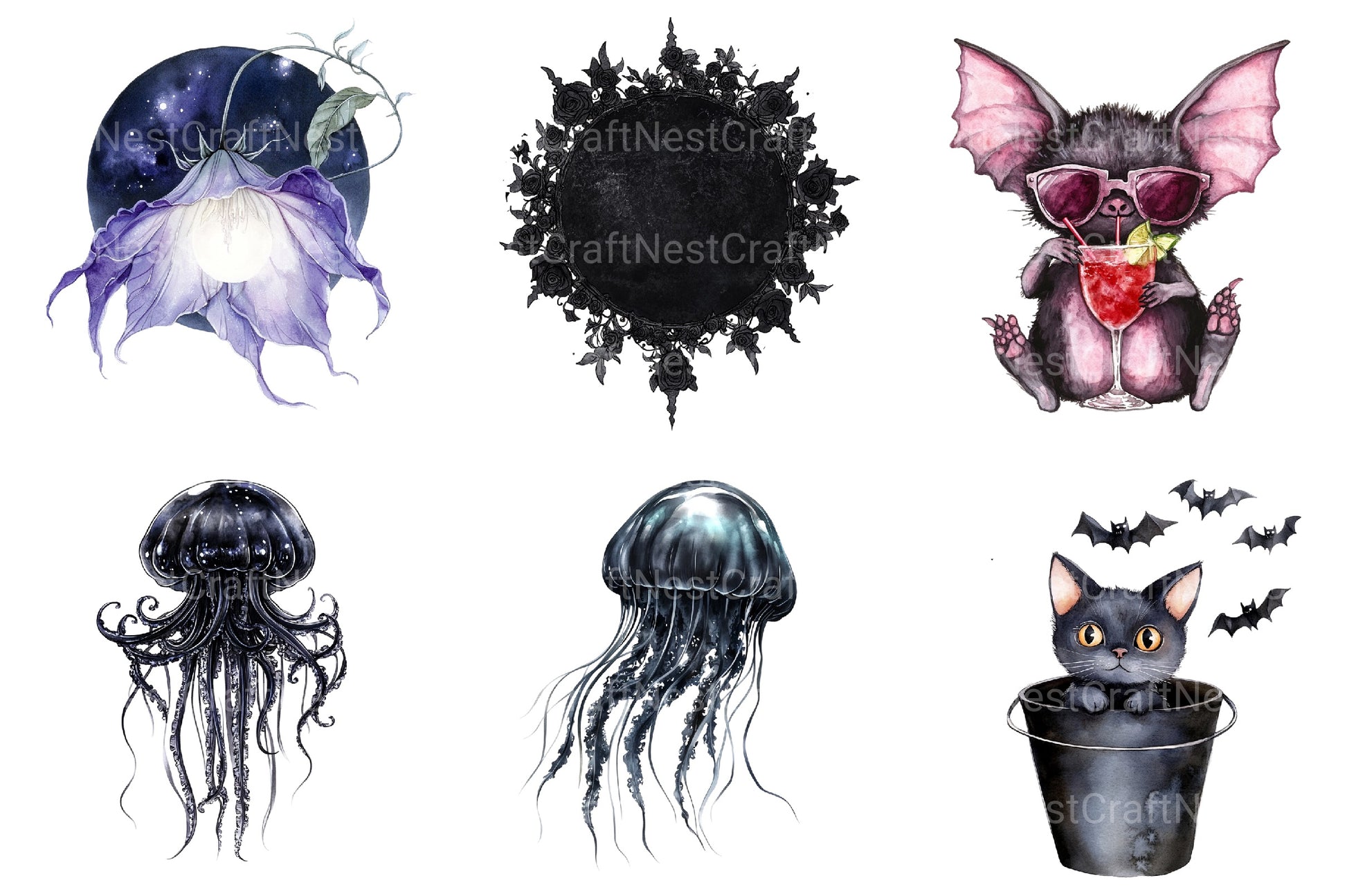 Gothic Summer Clipart Bundle 1 - CraftNest - Digital Crafting and Art