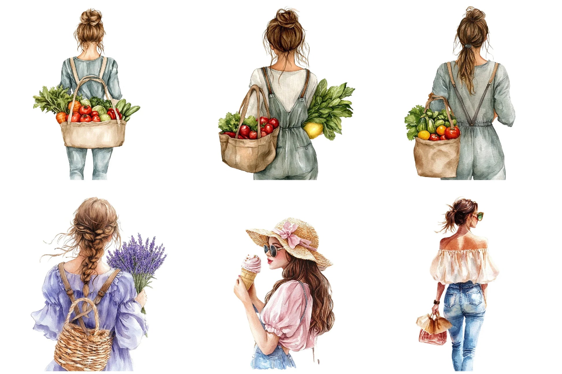 Summer Girl City Clipart Bundle - CraftNest - Digital Crafting and Art