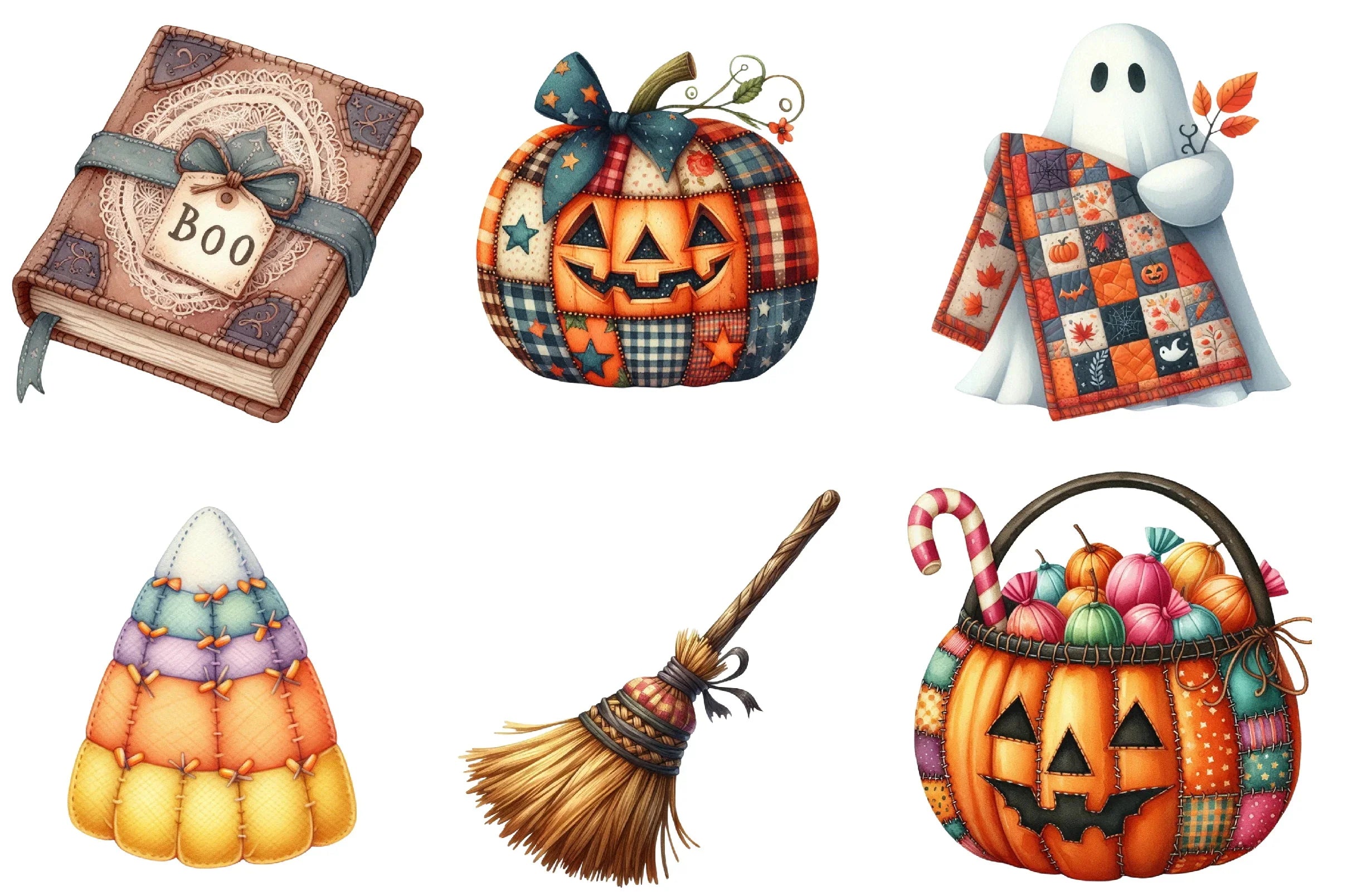 Patchwork Halloween Clipart Bundle - CraftNest - Digital Crafting and Art