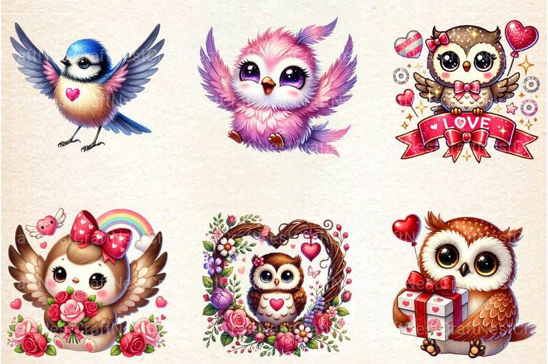 Cute Kawaii Owl Valentine Clipart Bundle 77 - CraftNest - Digital Crafting and Art