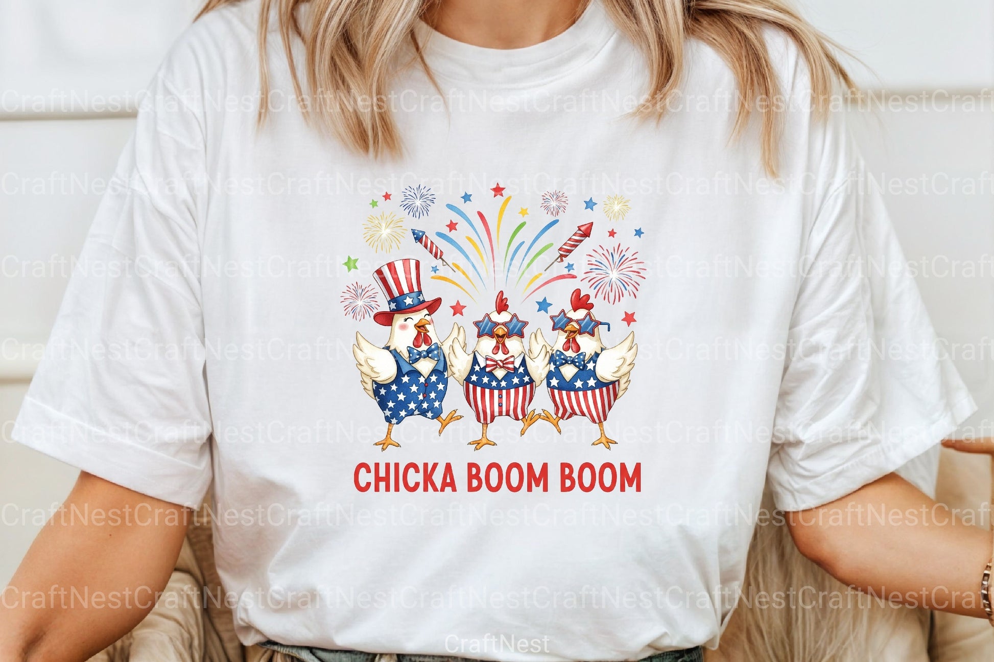 Patriotic Chicken USA 4th of July Clipart Bundle 12 - CraftNest - Digital Crafting and Art