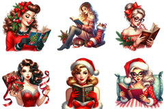 Christmas Pin-Up Girls Clipart Bundle - CraftNest - Digital Crafting and Art