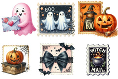 Halloween Postage Stamp Clipart Bundle 1 - CraftNest - Digital Crafting and Art