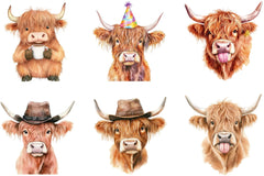 Funny Highland Cow Clipart Bundle - CraftNest - Digital Crafting and Art