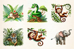 Jungle Animal Clipart Bundle - CraftNest - Digital Crafting and Art