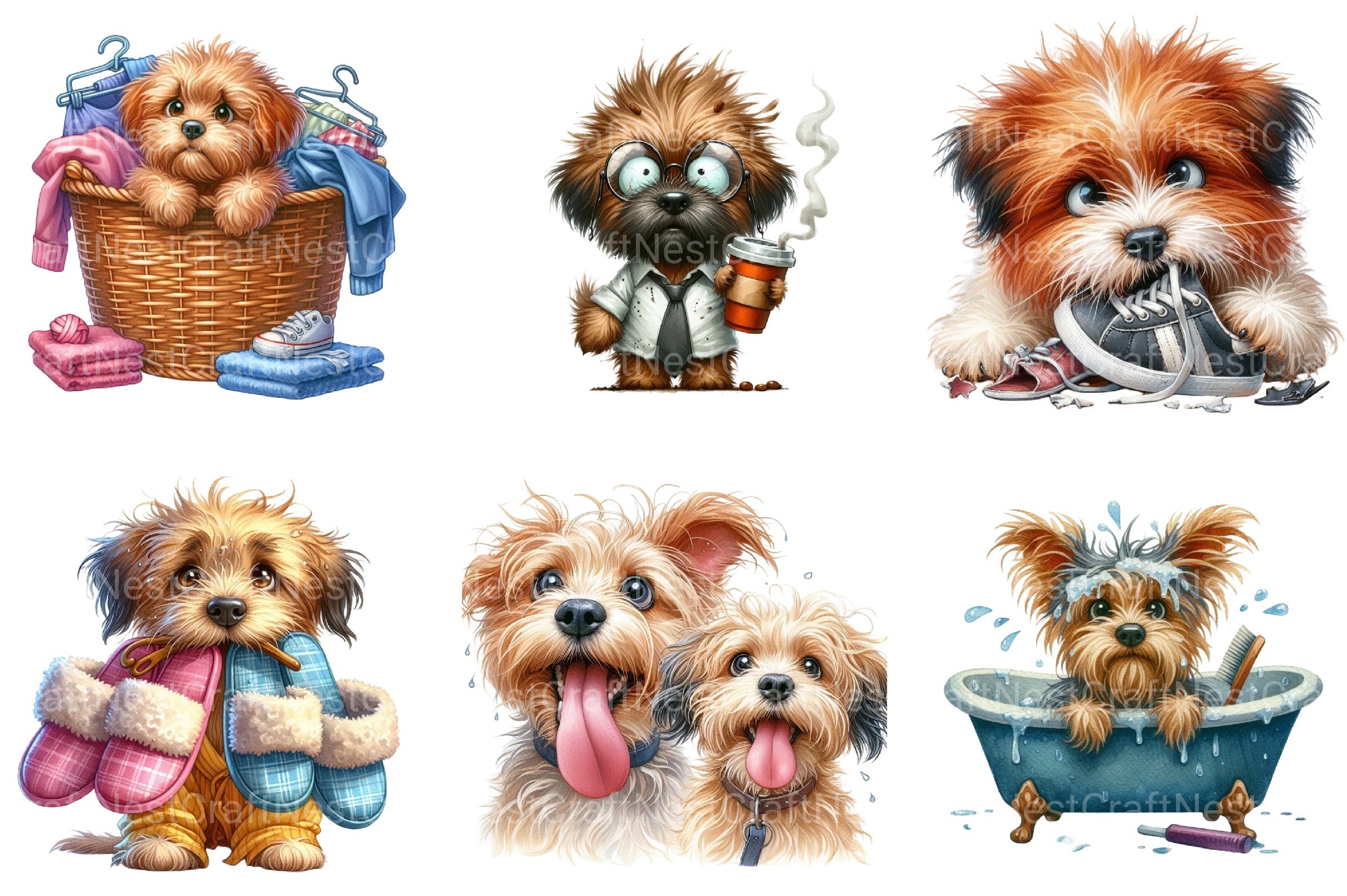 Frazzled Dog Clipart Bundle - CraftNest - Digital Crafting and Art