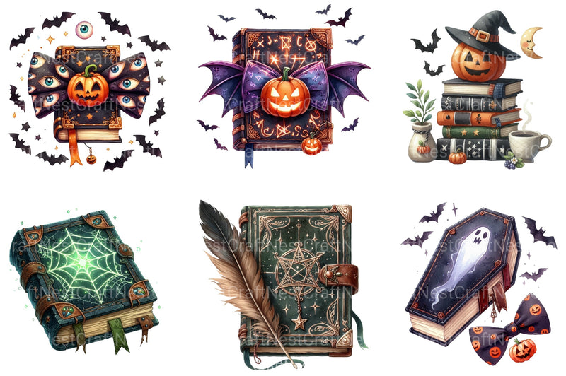 Halloween Books Clipart Bundle 99 - CraftNest - Digital Crafting and Art