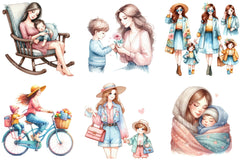 Mommy and Child Clipart Bundle - CraftNest - Digital Crafting and Art
