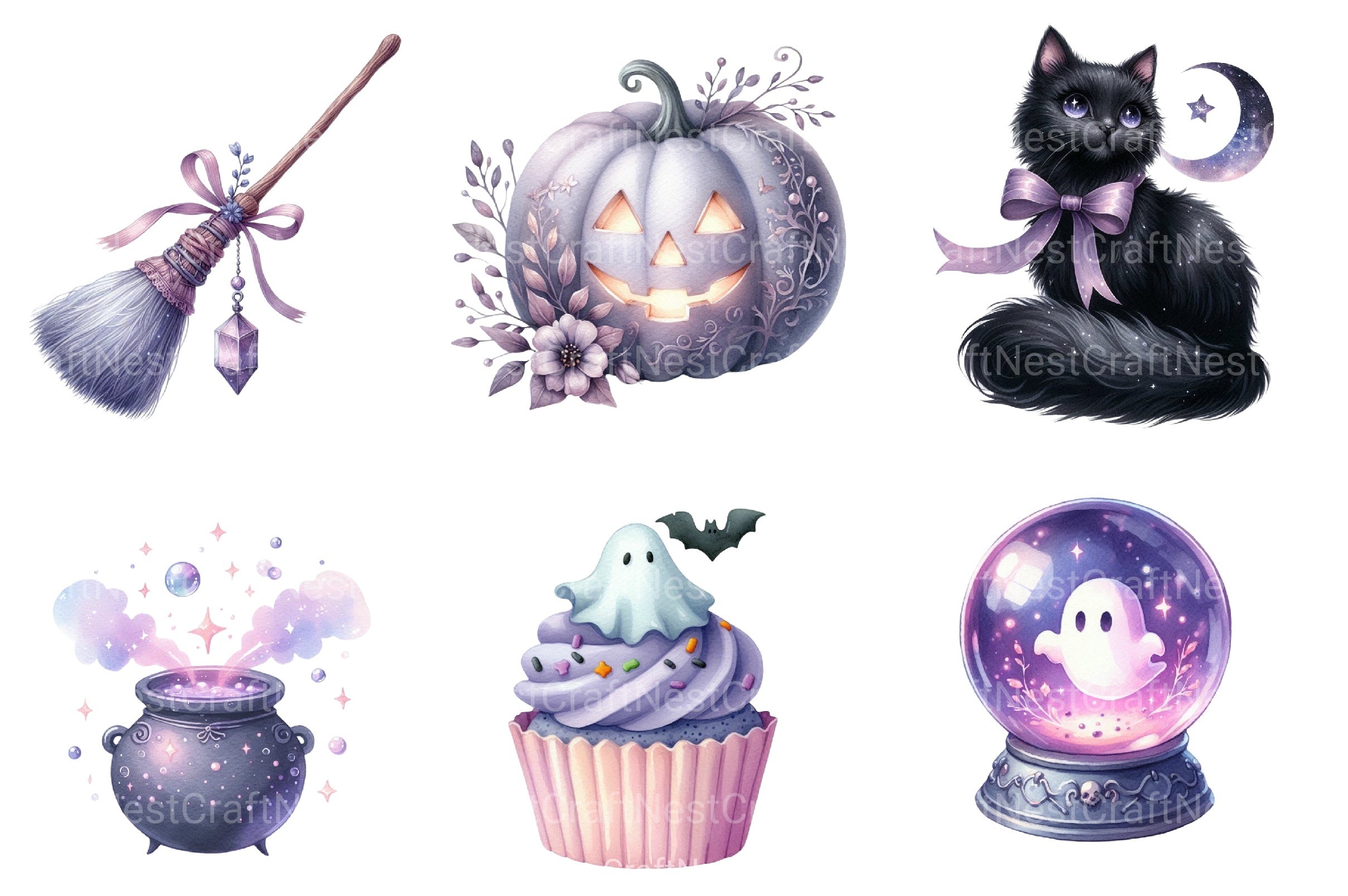 Green & White Halloween Clipart Bundle 2 - CraftNest - Digital Crafting and Art