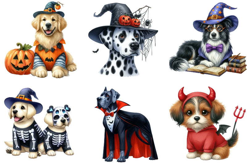 Cute Halloween Dogs Clipart Bundle - CraftNest - Digital Crafting and Art