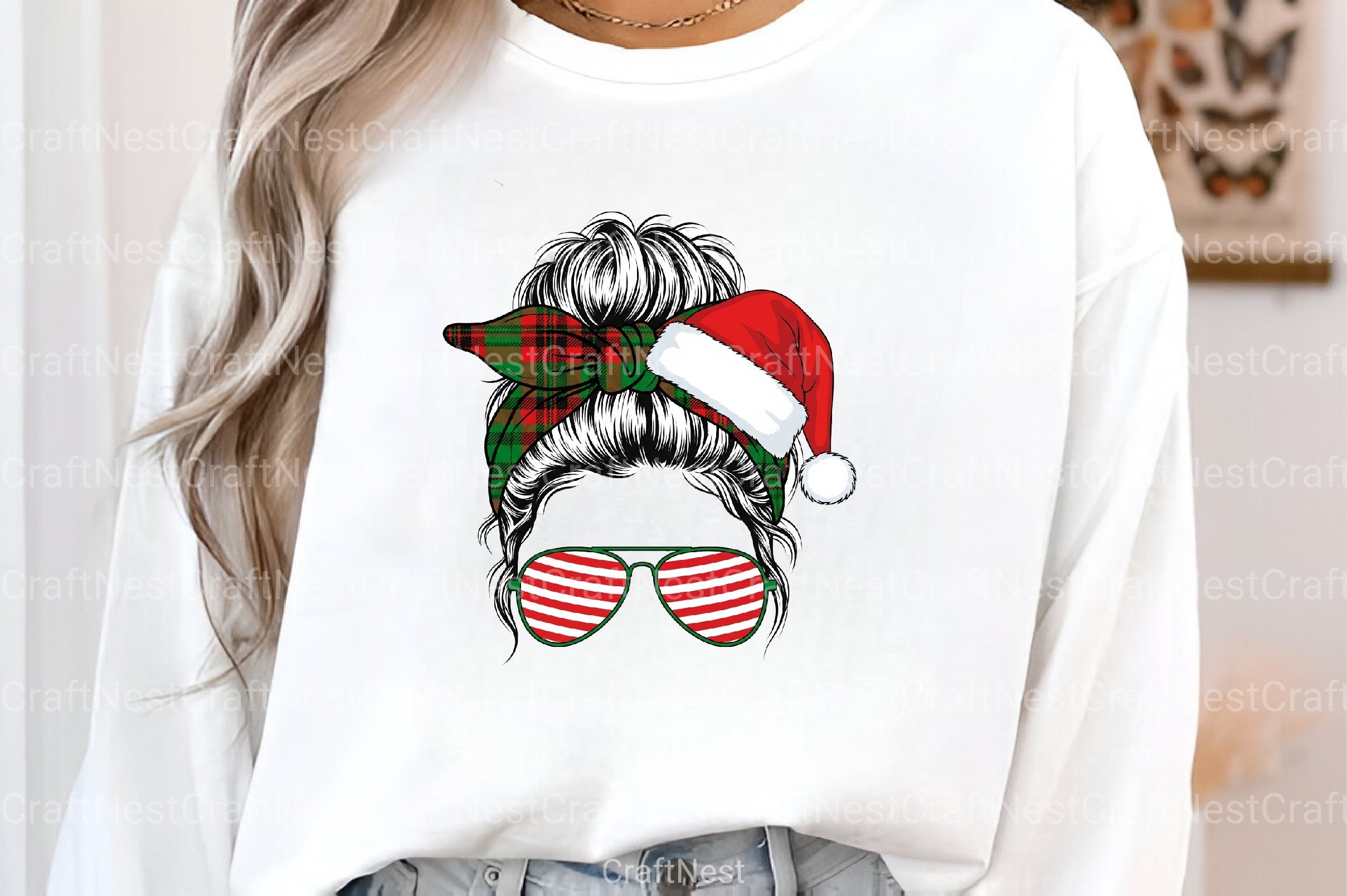 Santa Hat Bun Illustration Clipart Bundle - CraftNest - Digital Crafting and Art