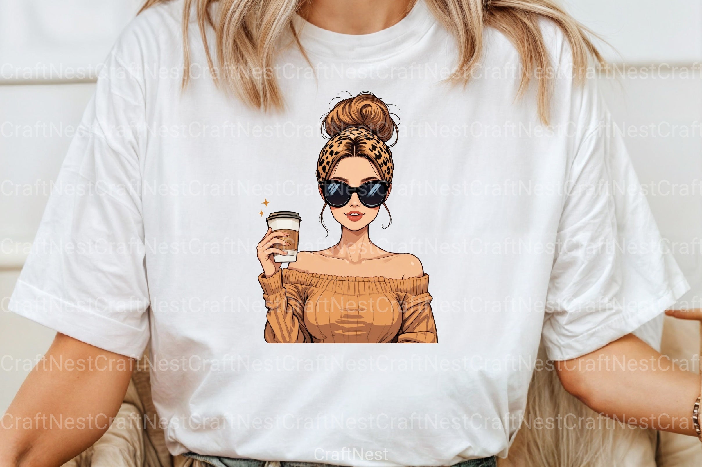 Leopard Mama Coffee Mom Bun Clipart Bundle for Mother's Day 2 - CraftNest - Digital Crafting and Art