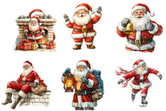 Retro Christmas Santa Clipart Bundle - CraftNest - Digital Crafting and Art