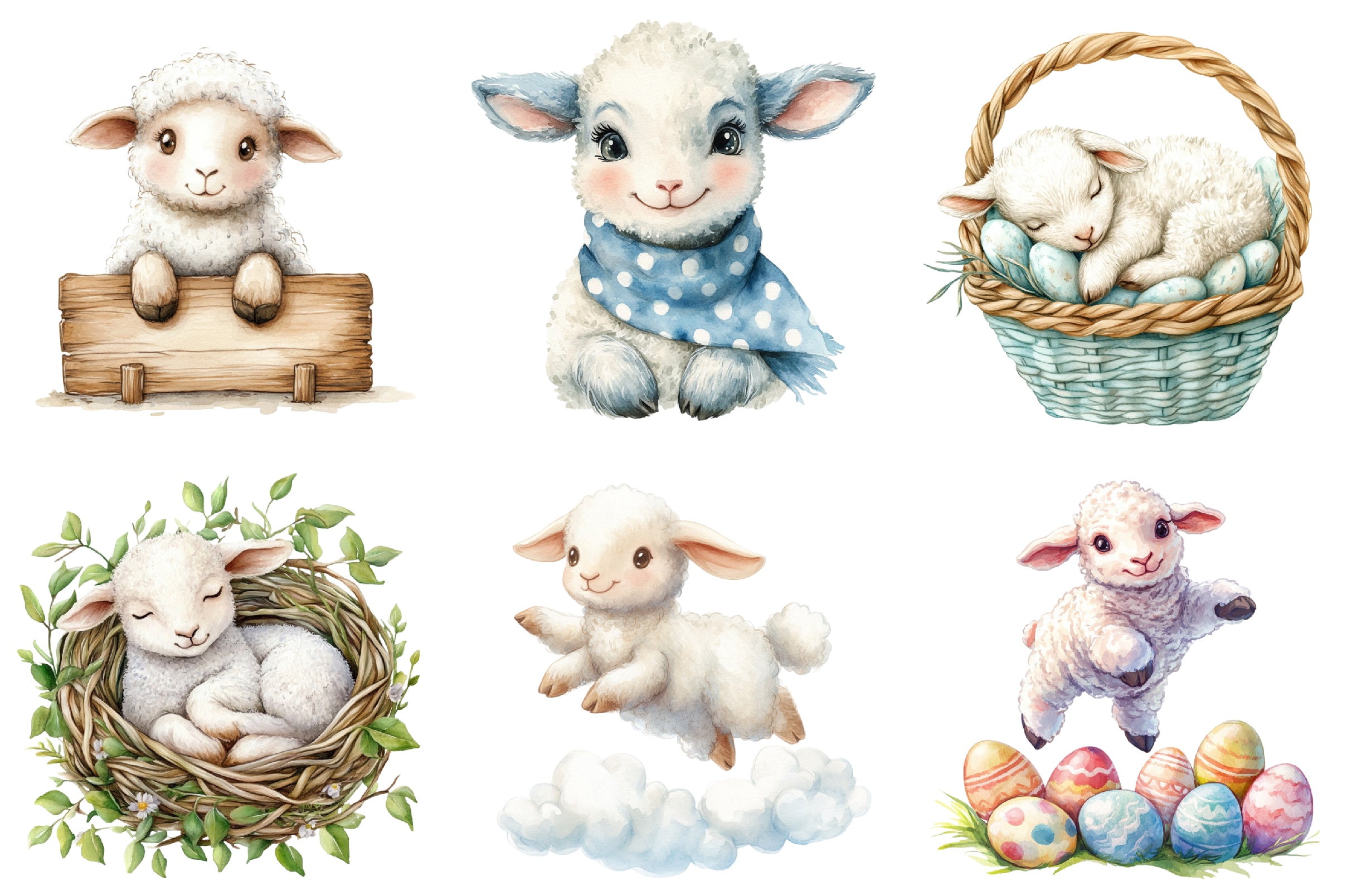 Sheep Easter Clipart Bundle