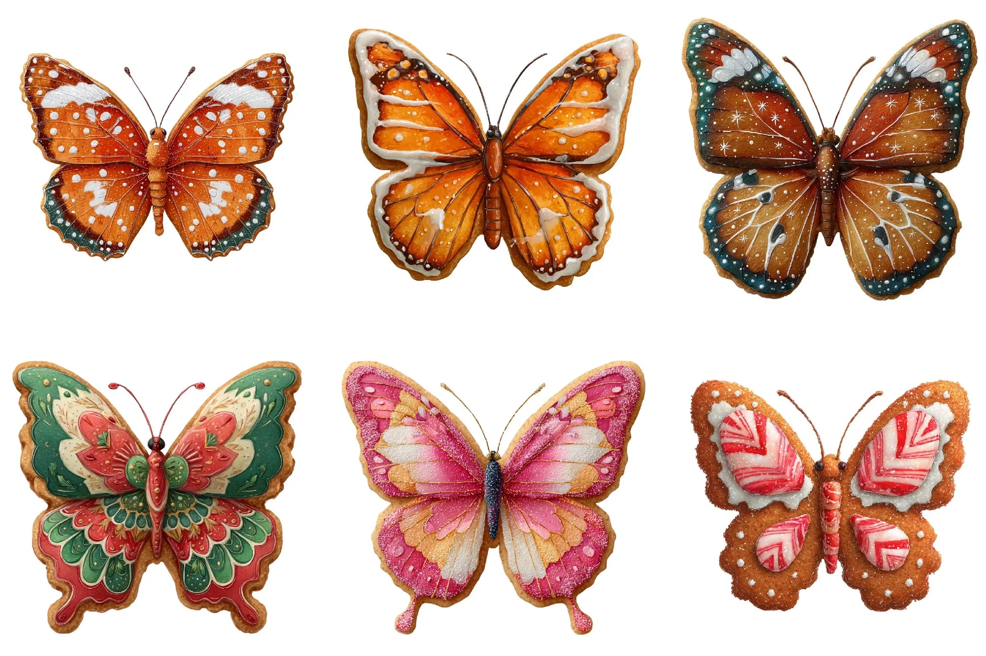 Gingerbread Cookie Butterfly Clipart Bundle - CraftNest - Digital Crafting and Art