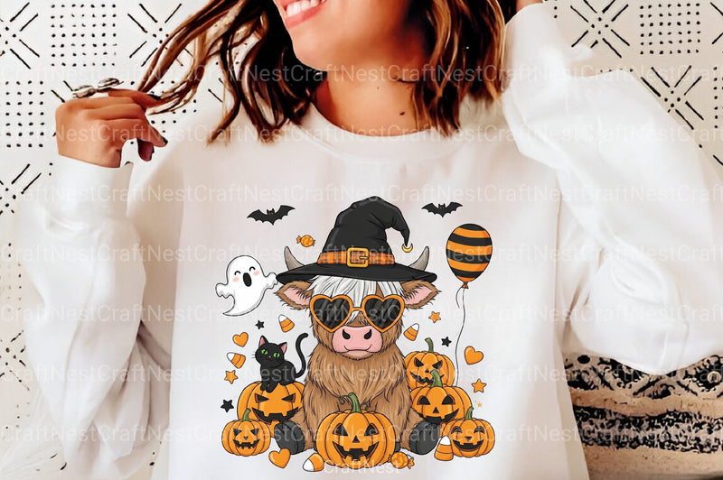 Cute Fall Highland Cow Ghost Clipart Bundle - CraftNest - Digital Crafting and Art