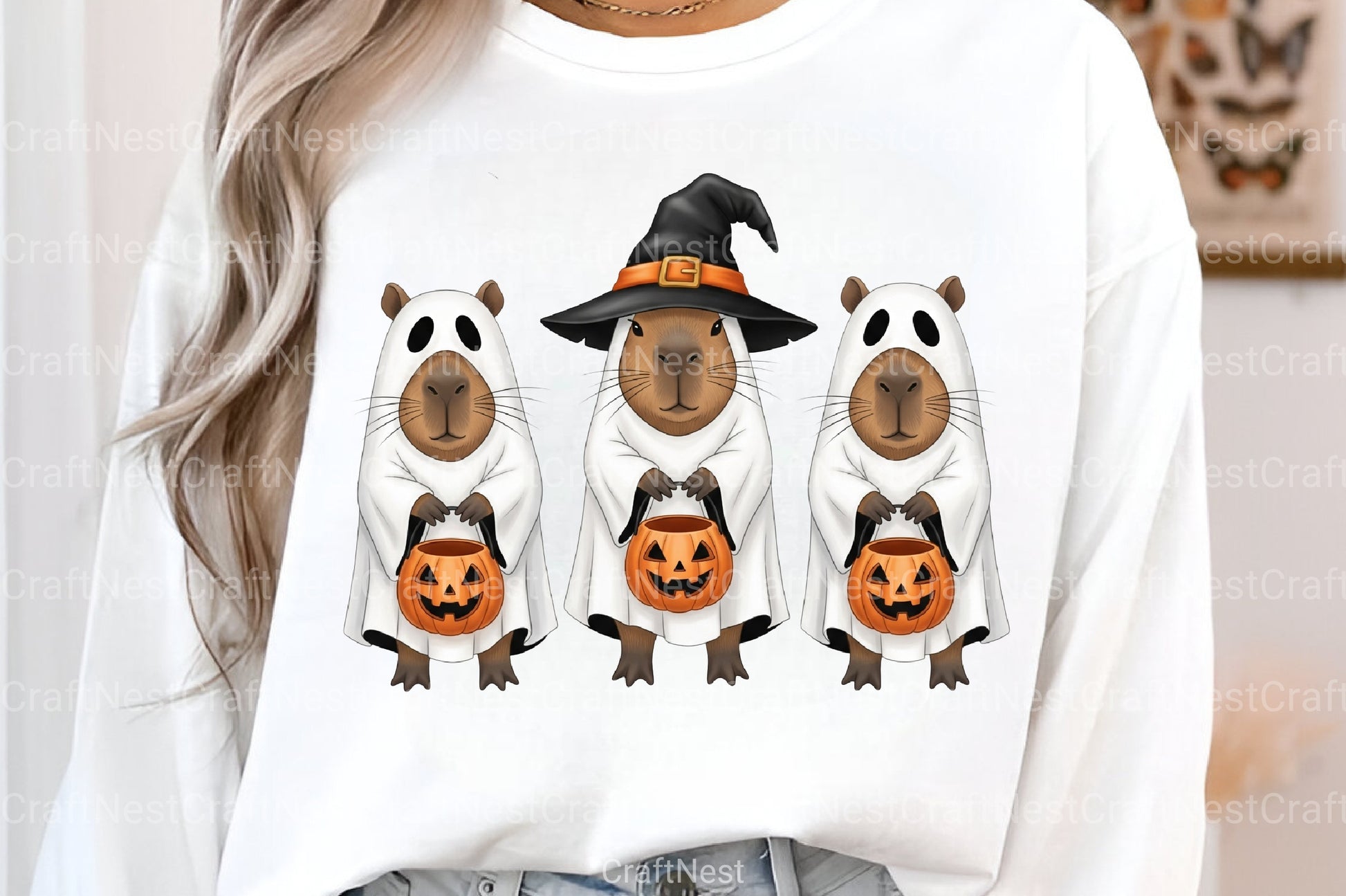 Kawaii Capybara Ghost Clipart Bundle - CraftNest - Digital Crafting and Art