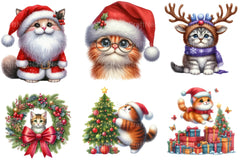 Funny Christmas Cat Clipart Bundle - CraftNest - Digital Crafting and Art