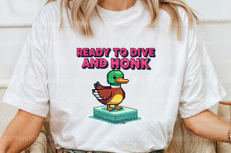 Blocky Style Funny Summer Goose Clipart Bundle 4 - CraftNest - Digital Crafting and Art