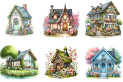 Spring House Clipart Bundle - CraftNest - Digital Crafting and Art