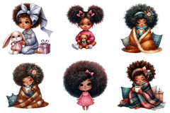 Black Girl Afro Kids Clipart Bundle - CraftNest - Digital Crafting and Art