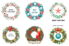 Christmas Wreath Clipart Bundle - CraftNest - Digital Crafting and Art