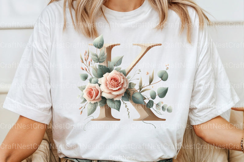 Floral Alphabet Clipart Bundle 13 - CraftNest - Digital Crafting and Art