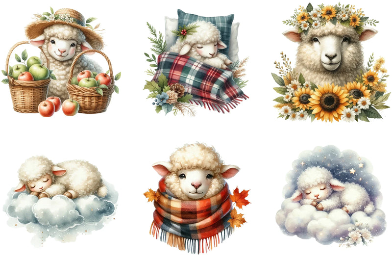 Sheep Clipart Bundle - CraftNest - Digital Crafting and Art