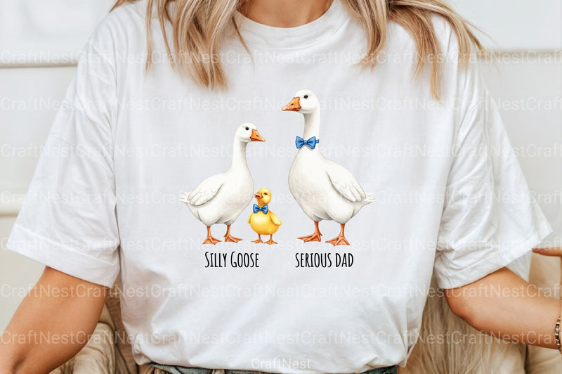Bow Tie Goose Dad Cute Duo Clipart Bundle - CraftNest - Digital Crafting and Art