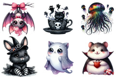 Kawaii Goth Animal Clipart Bundle - CraftNest - Digital Crafting and Art