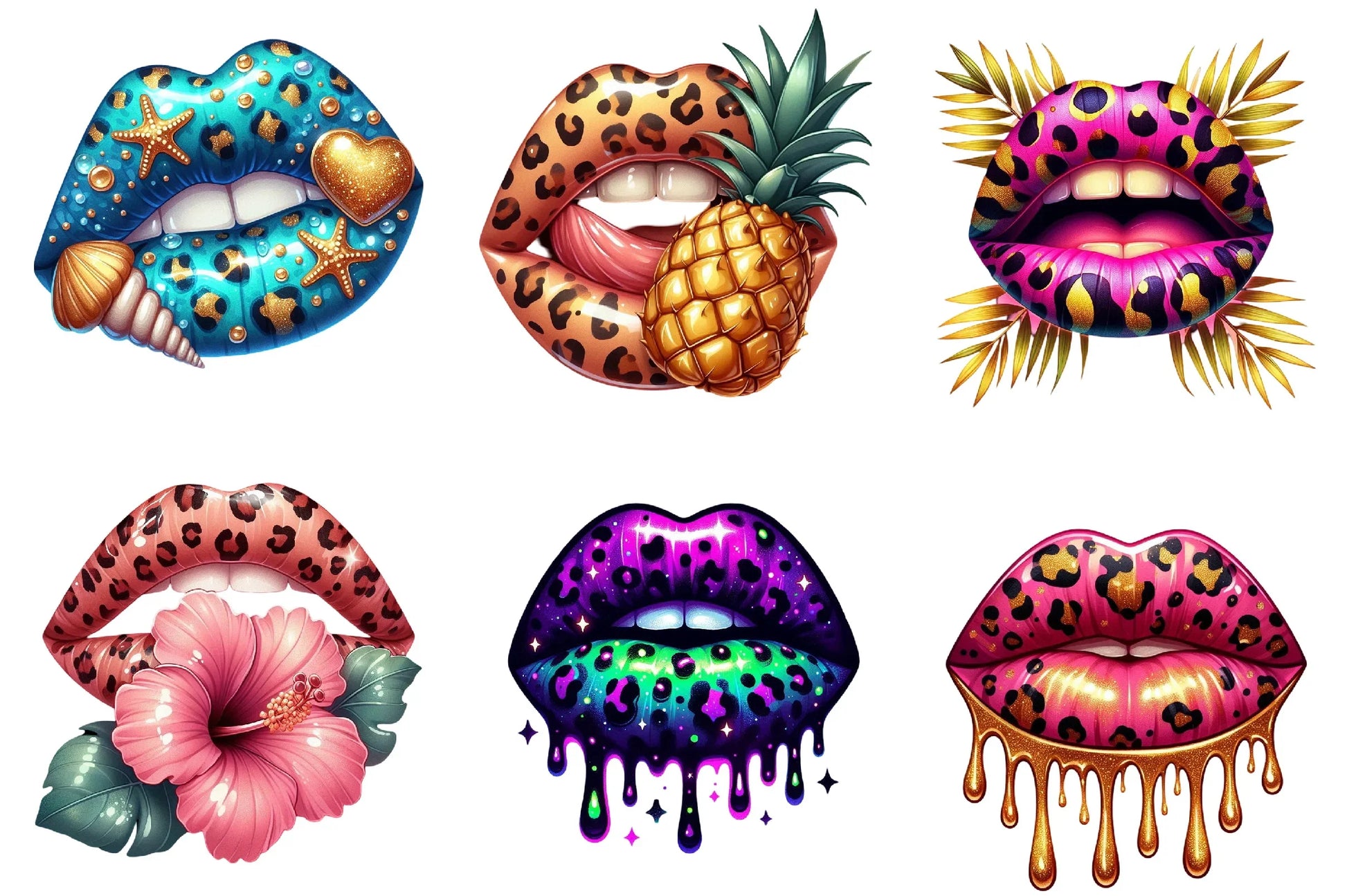 Leopard Summer Lips Clipart Bundle - CraftNest - Digital Crafting and Art