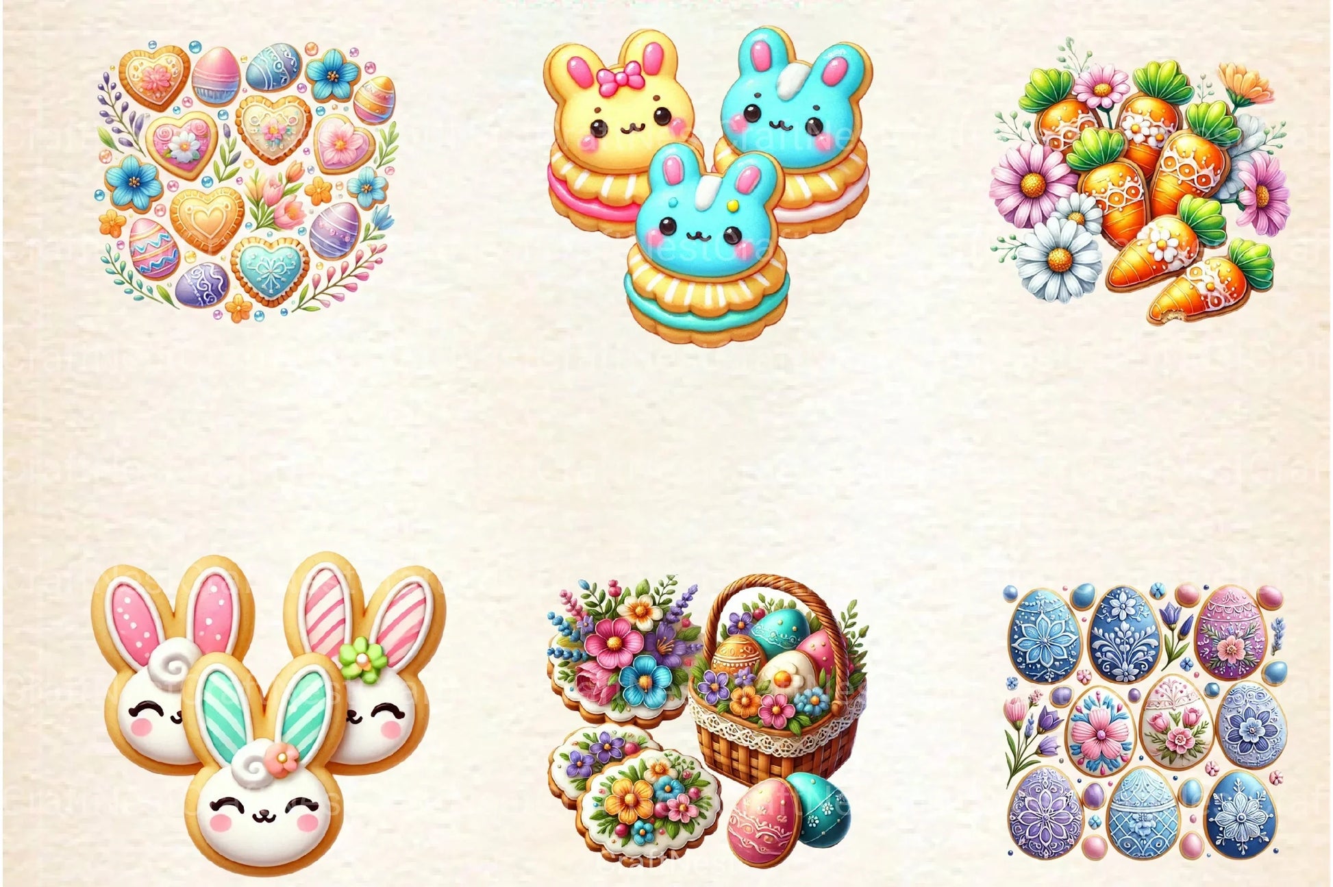 Easter Biscuits Clipart Bundle 4 - CraftNest - Digital Crafting and Art