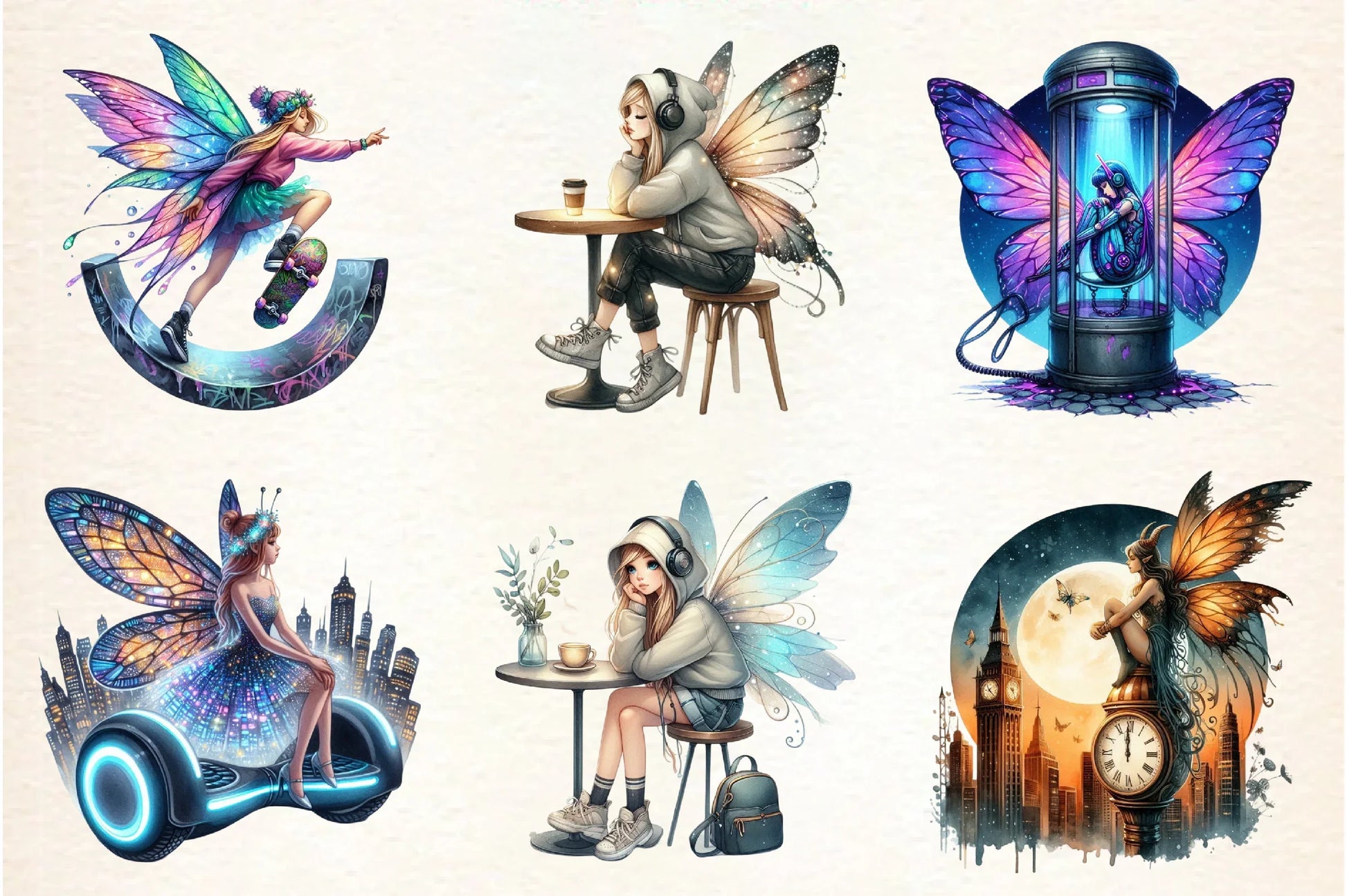 Urban Fairy Clipart Bundle Set - CraftNest - Digital Crafting and Art