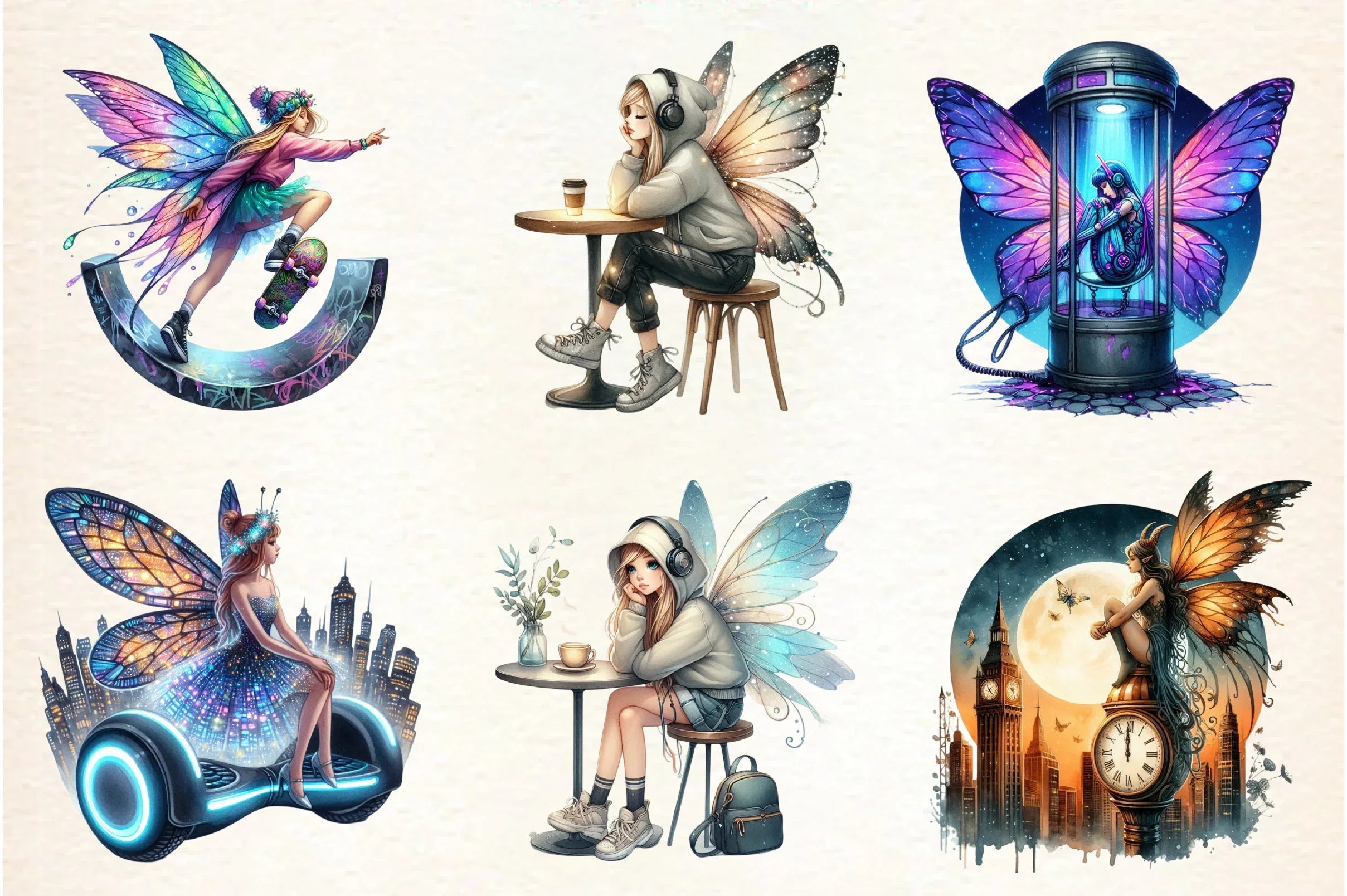Urban Fairy Clipart Bundle Set - CraftNest - Digital Crafting and Art
