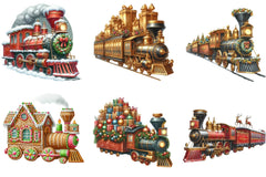 Christmas Trains Clipart Bundle - CraftNest - Digital Crafting and Art