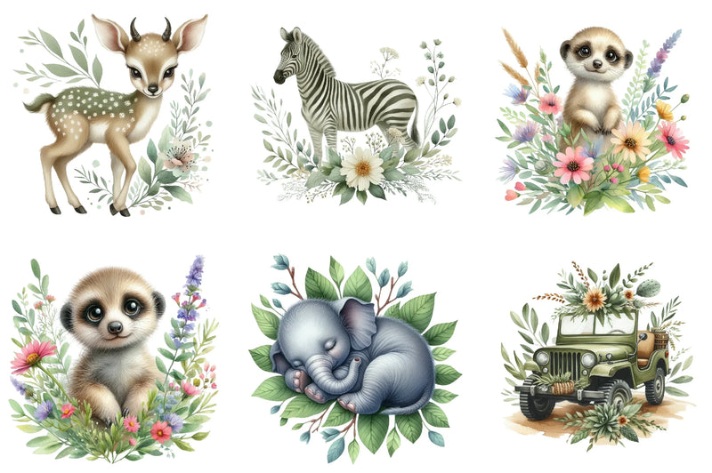 Spring Safari Clipart Bundle - CraftNest - Digital Crafting and Art