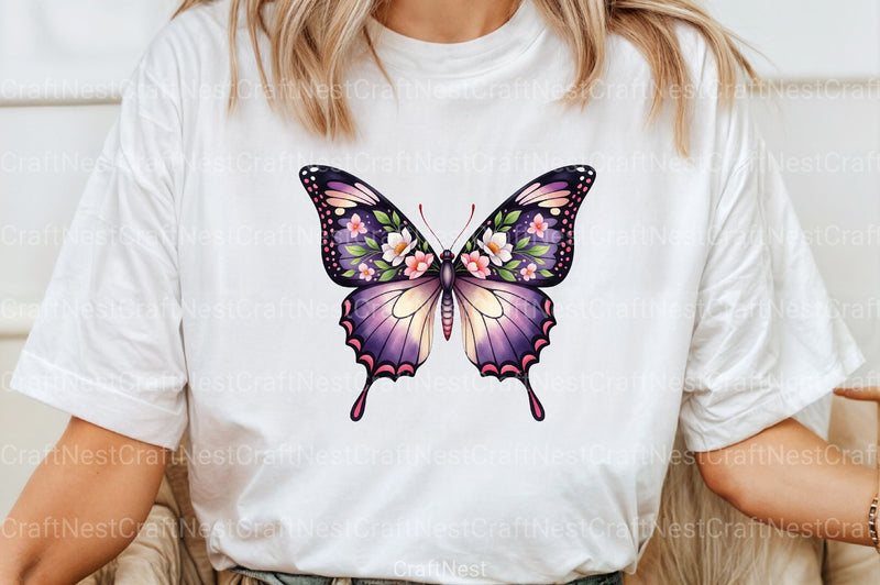 Purple Butterfly Clipart Bundle 99 - CraftNest - Digital Crafting and Art