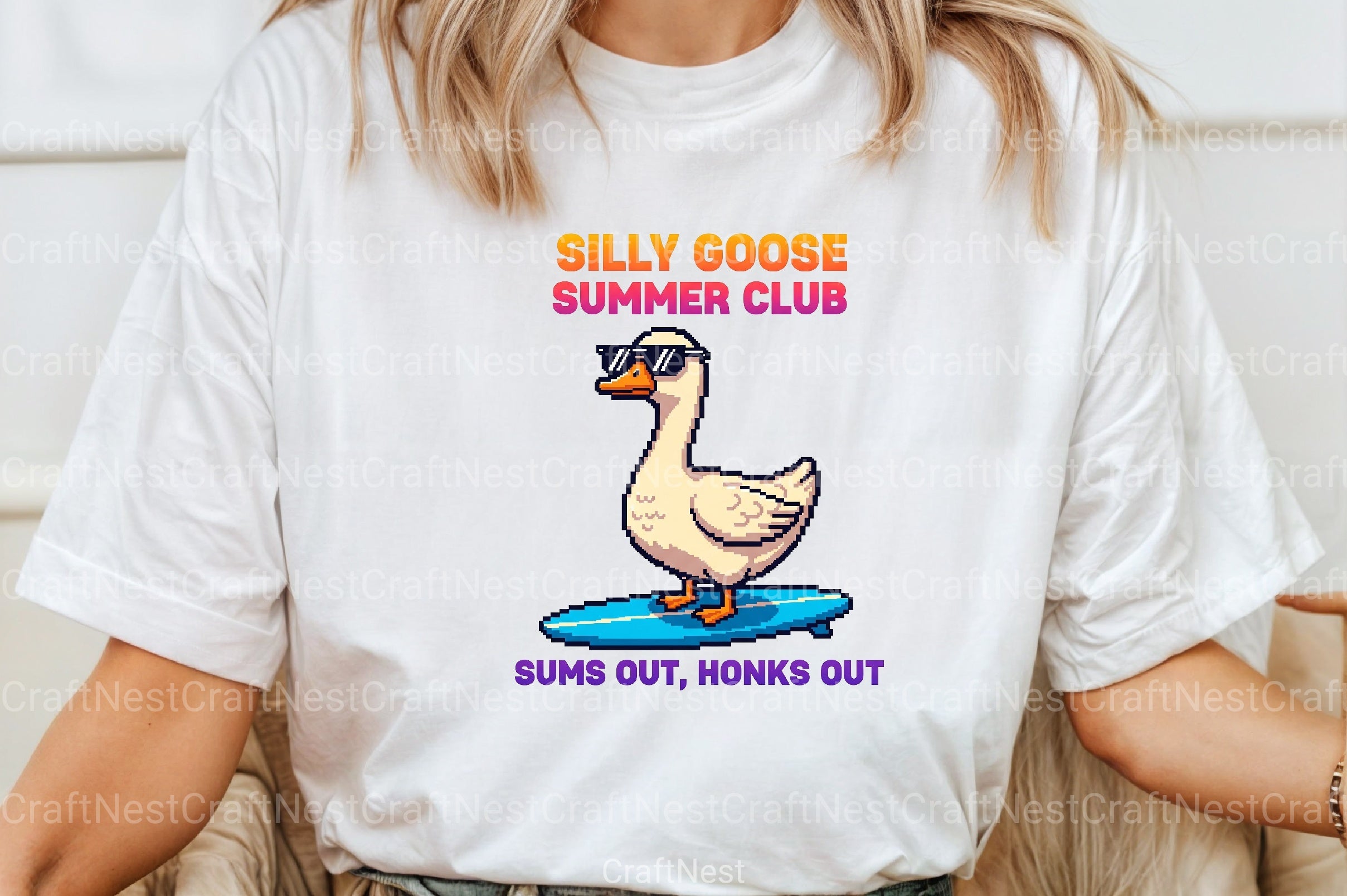 Blocky Style Funny Summer Goose Clipart Bundle 122 - CraftNest - Digital Crafting and Art