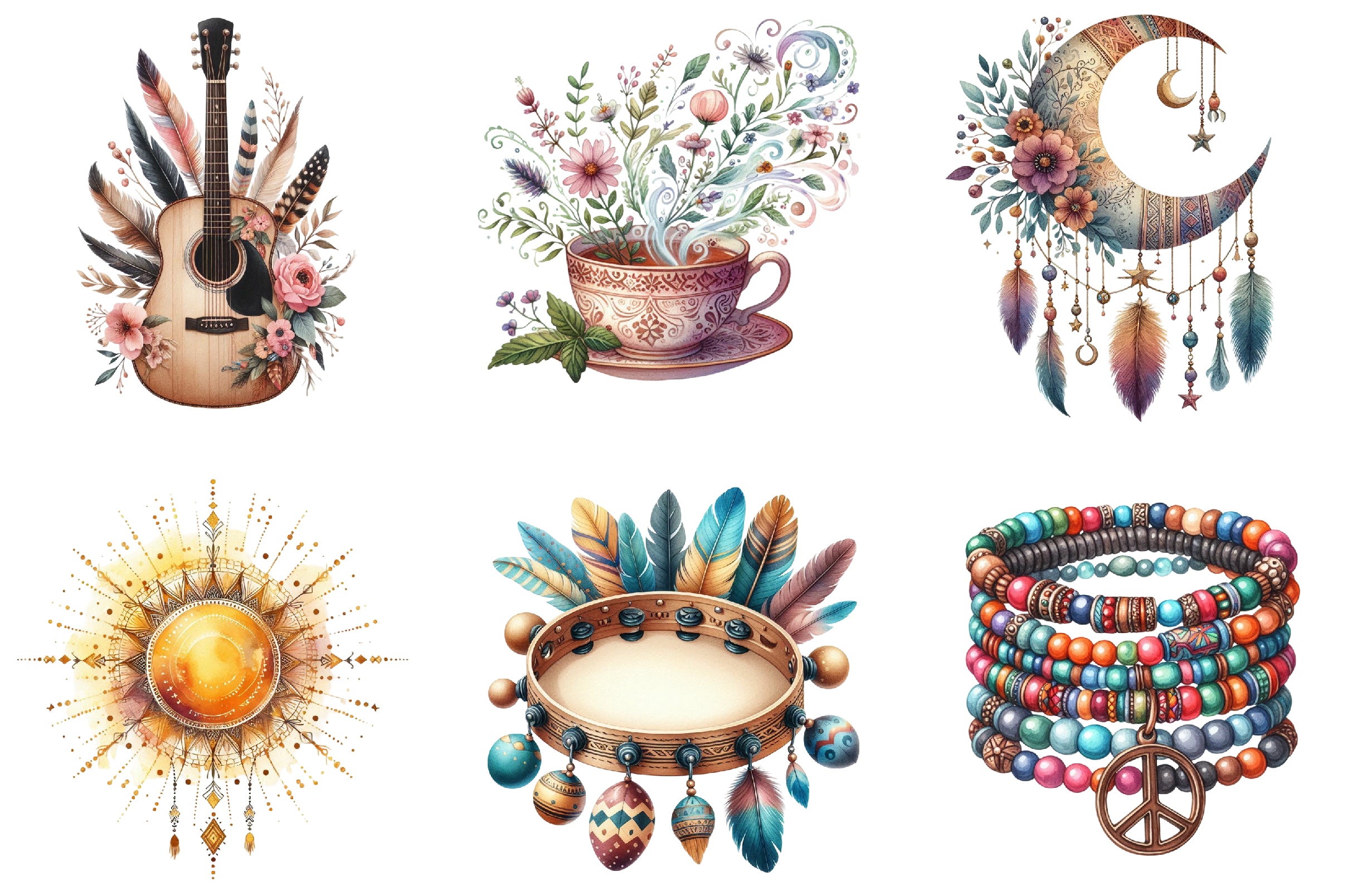 Hippie Clipart Bundle