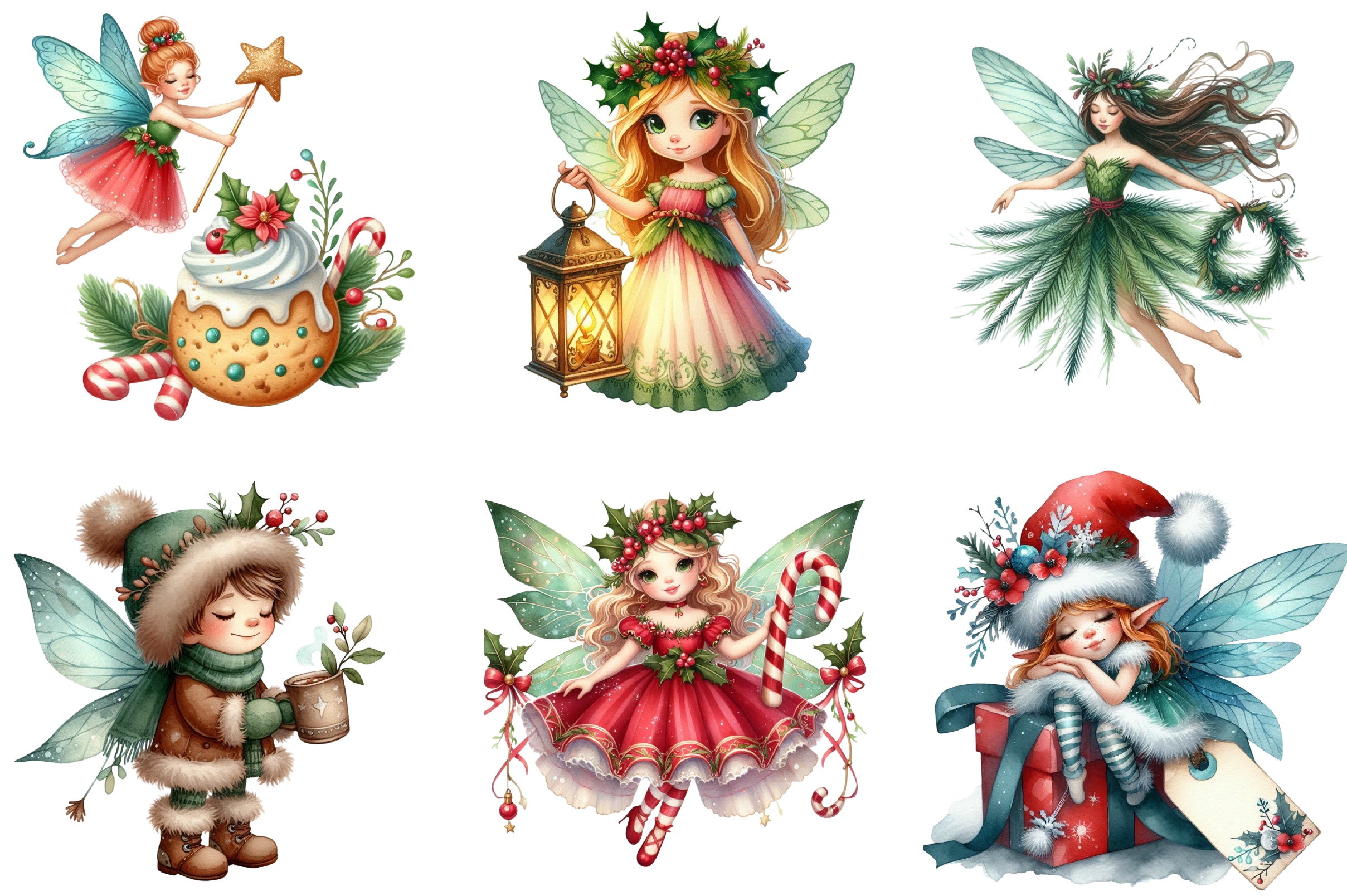 Christmas Fairy Clipart Bundle