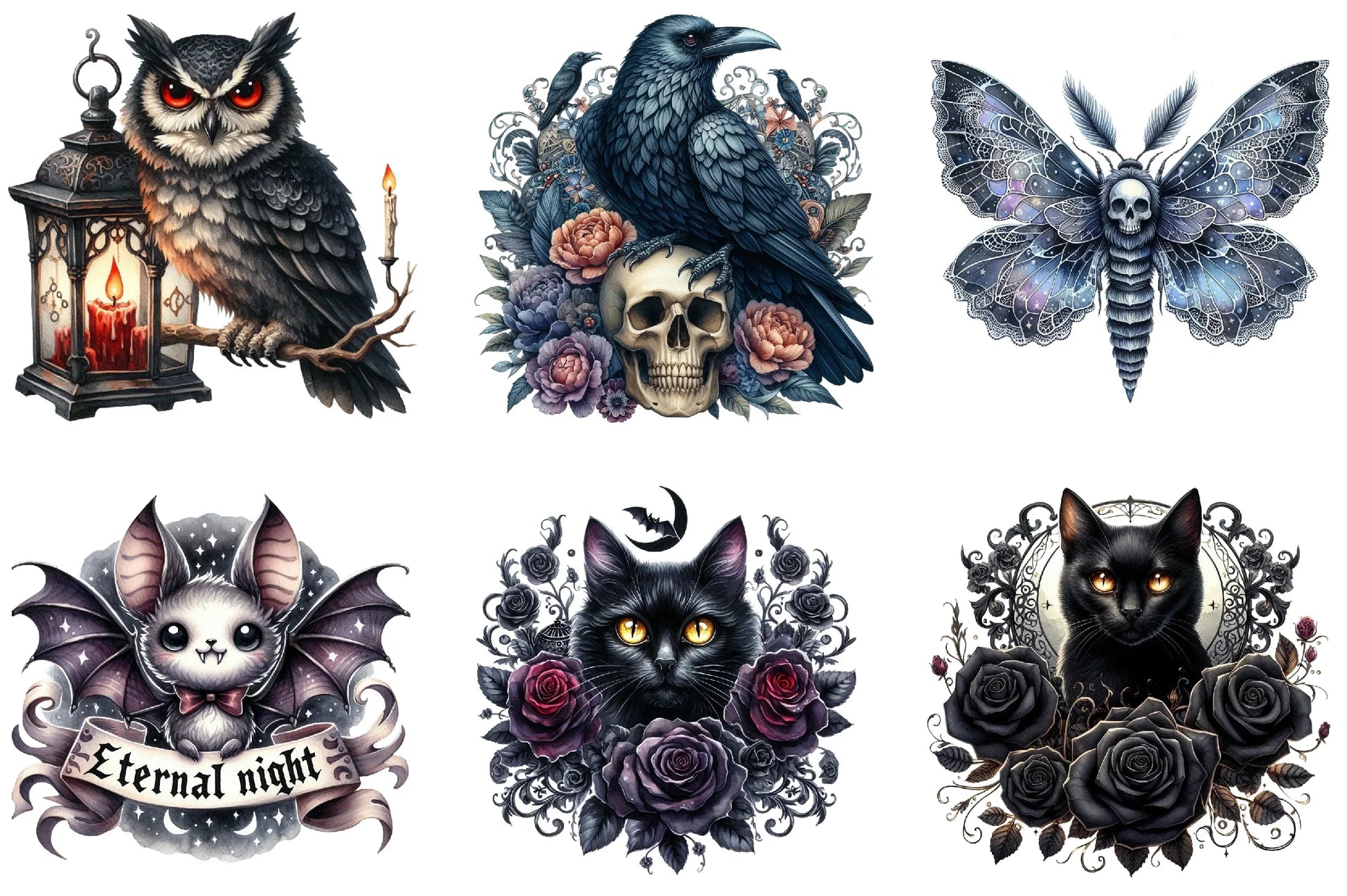 Gothic Animals Clipart Bundle - CraftNest - Digital Crafting and Art