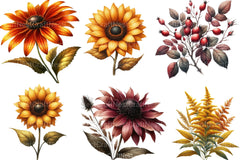 Autumn Wildflowers Clipart Bundle 99 - CraftNest - Digital Crafting and Art