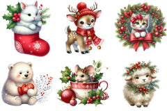 Christmas Cute Animal Clipart Bundle - CraftNest - Digital Crafting and Art
