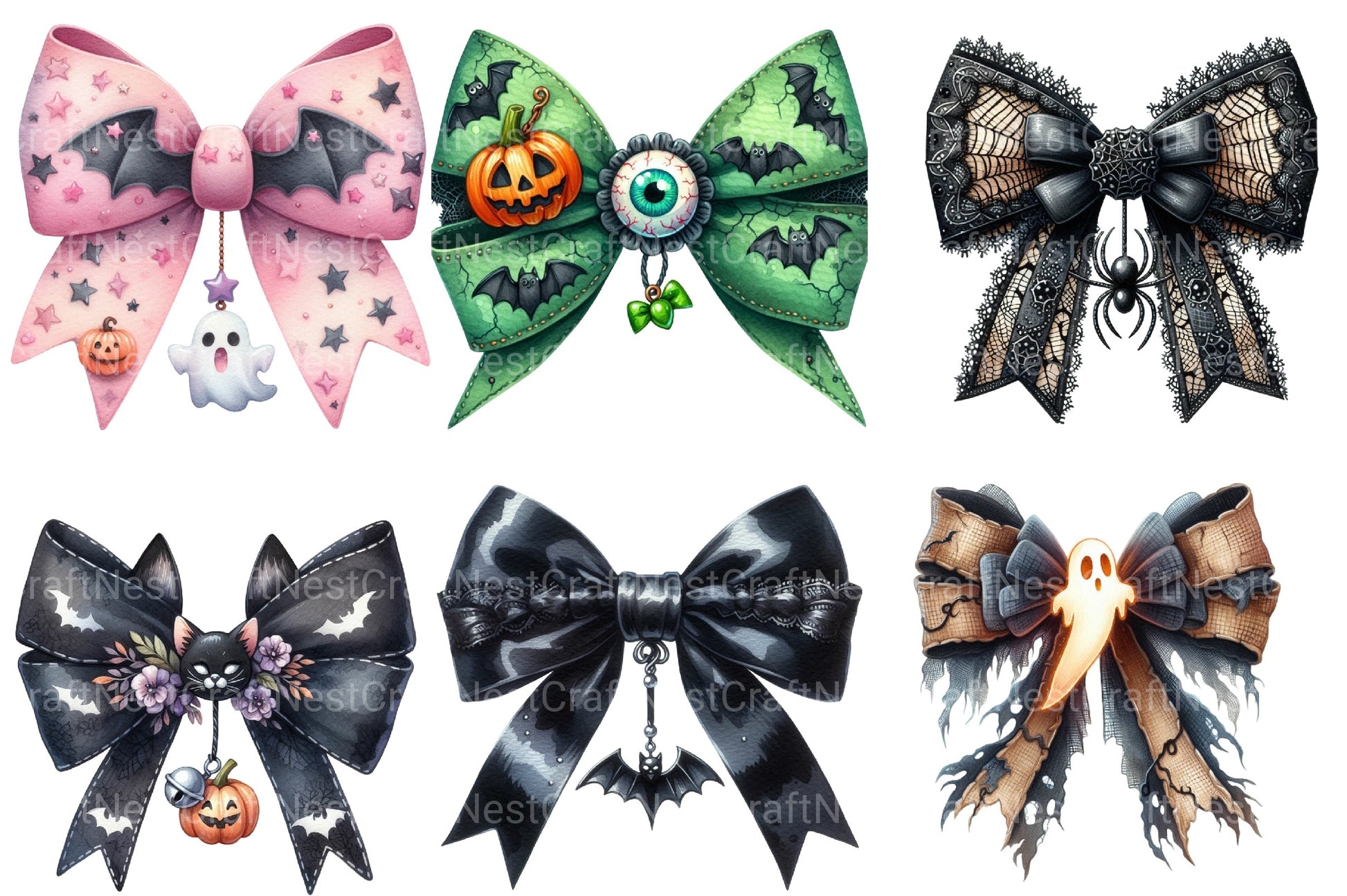 Halloween Bow Clipart Bundle 45 - CraftNest - Digital Crafting and Art