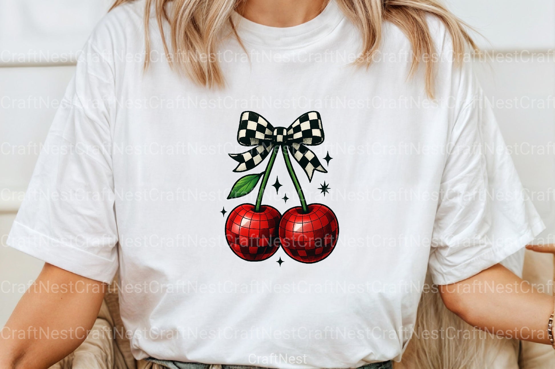 Trendy Checkered Bow & Cherry Clipart Bundle - CraftNest - Digital Crafting and Art