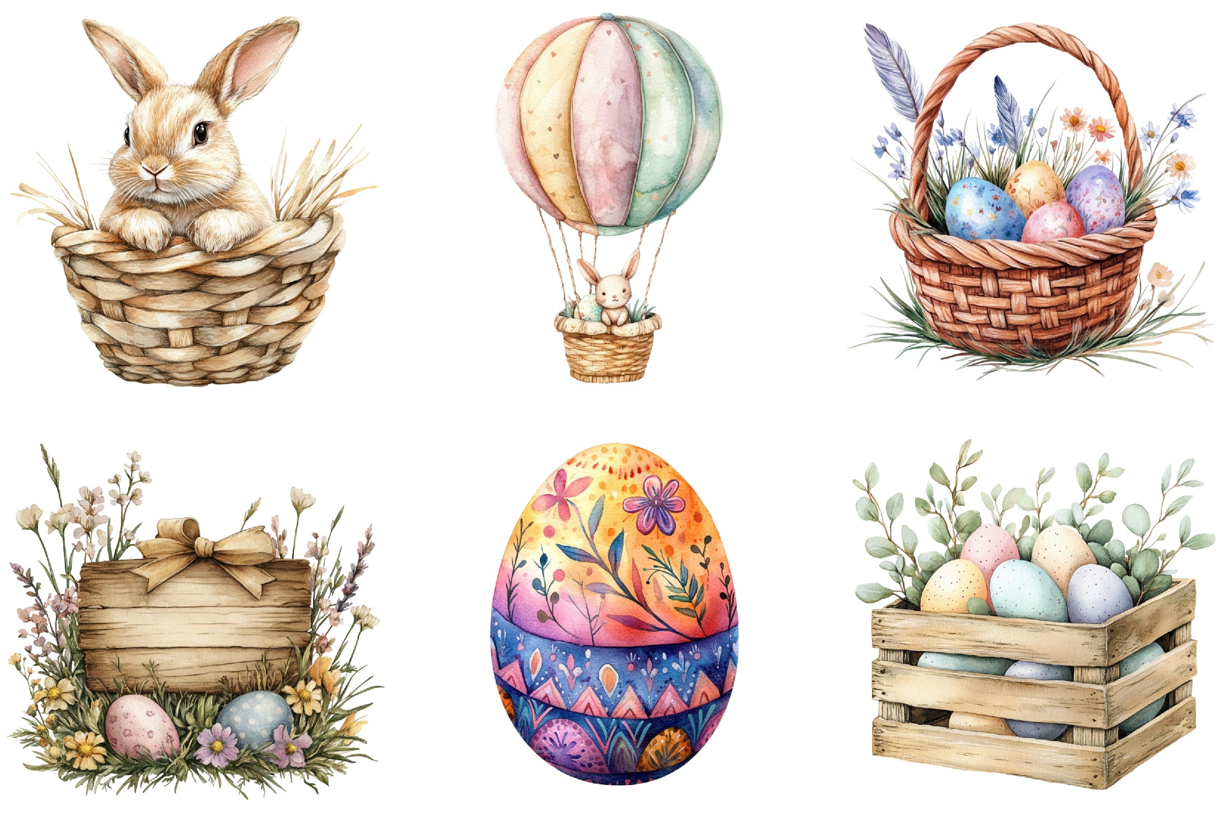 Boho Easter Clipart Bundle