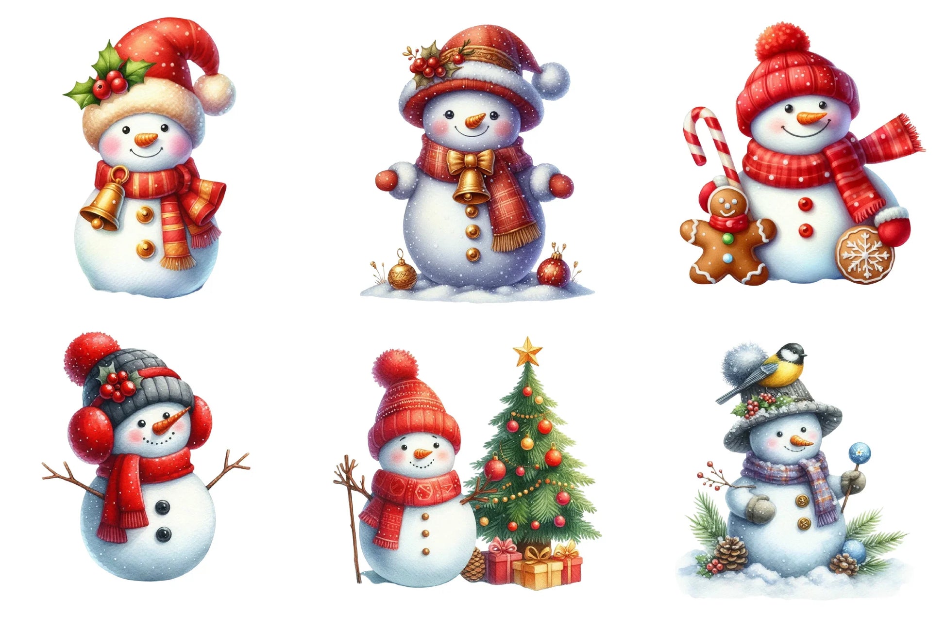 Christmas Snowman Clipart Bundle - CraftNest - Digital Crafting and Art